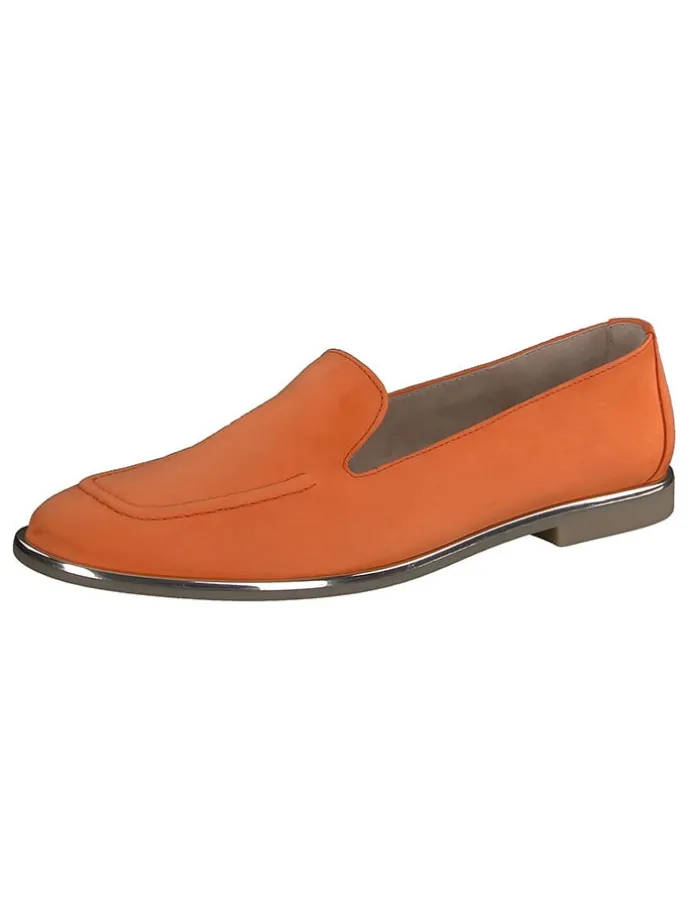 Leder-Mokassins in Orange