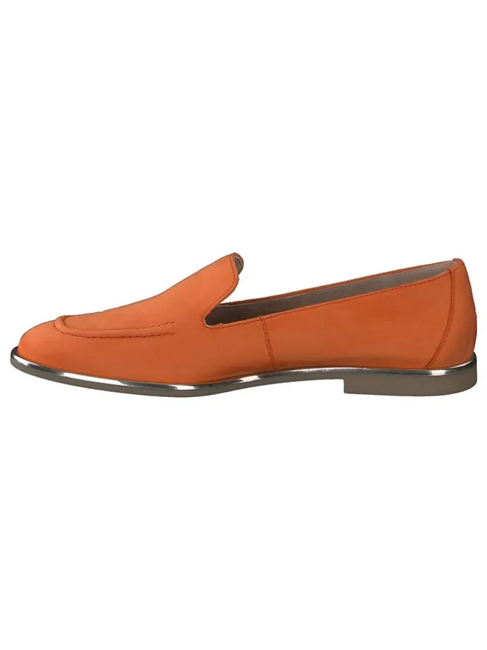 Leder-Mokassins in Orange