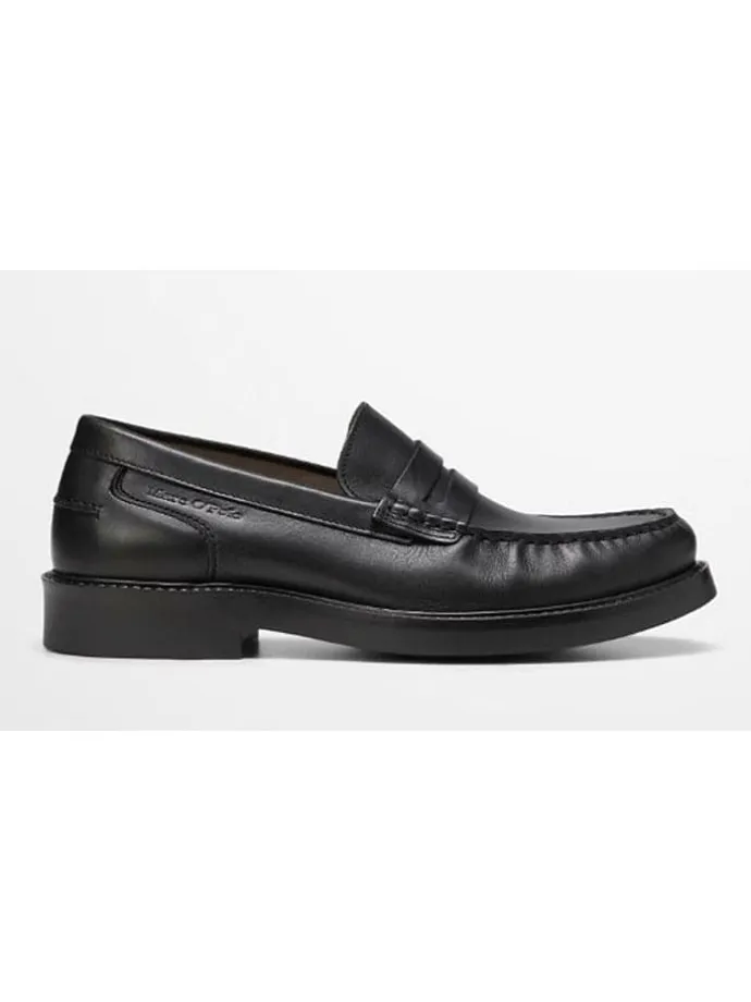 Leder-Mokassins in Schwarz