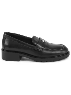 Leder-Mokassins in Schwarz