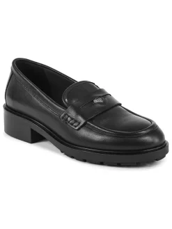 Leder-Mokassins in Schwarz
