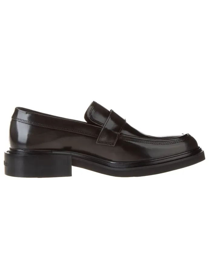 Leder-Mokassins in Schwarz