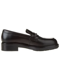 Leder-Mokassins in Schwarz