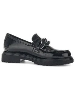 Leder-Mokassins in Schwarz