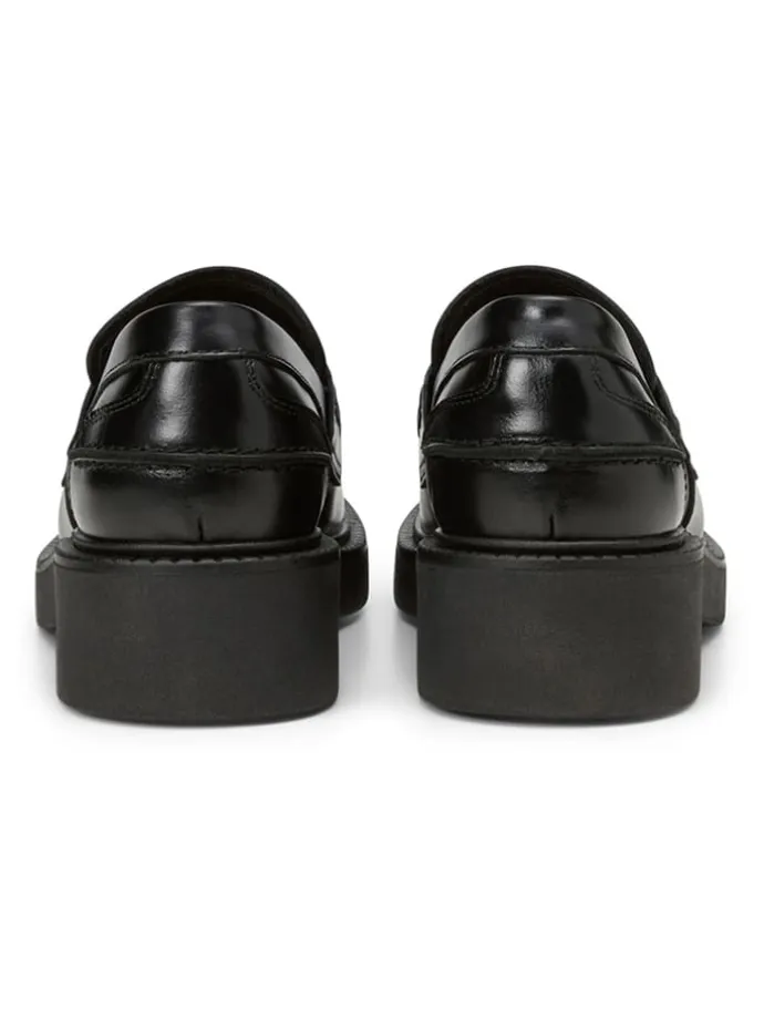 Leder-Mokassins in Schwarz