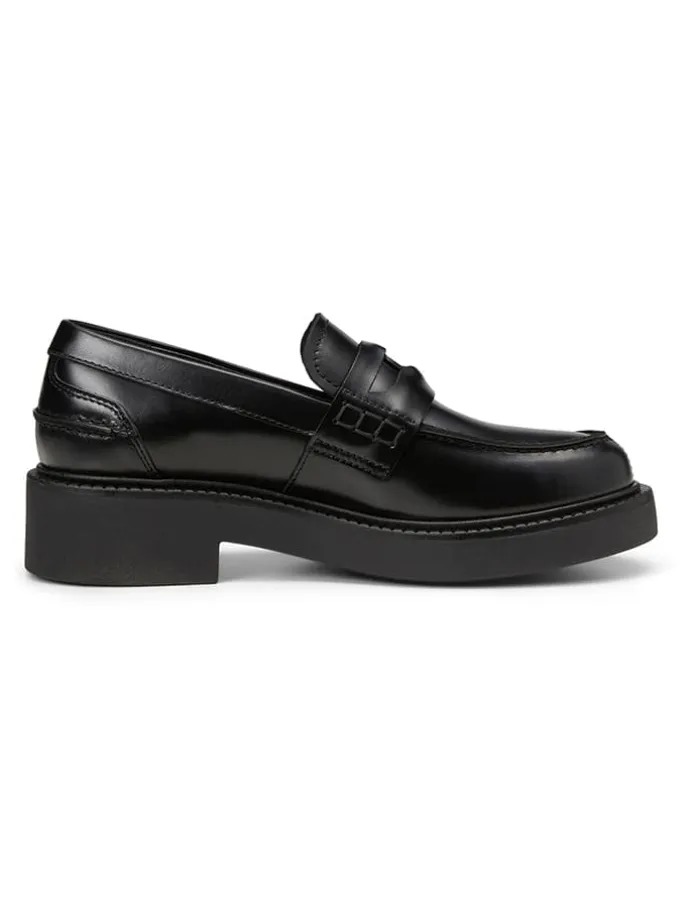 Leder-Mokassins in Schwarz