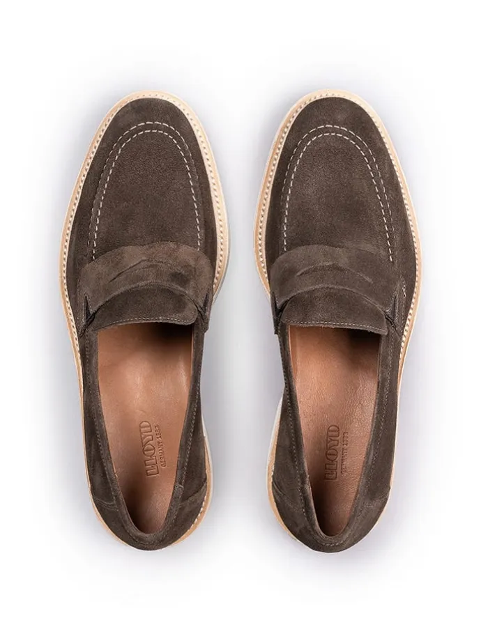 Leder-Mokassins "Justin" in Taupe