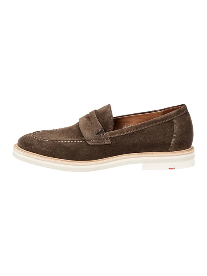 Leder-Mokassins "Justin" in Taupe