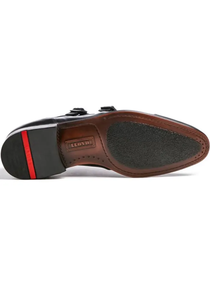 Leder-Monkstraps "Mailand" in Schwarz