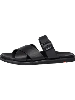 Leder-Pantoletten "Eminet" in Schwarz