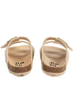Leder-Pantoletten in Gold