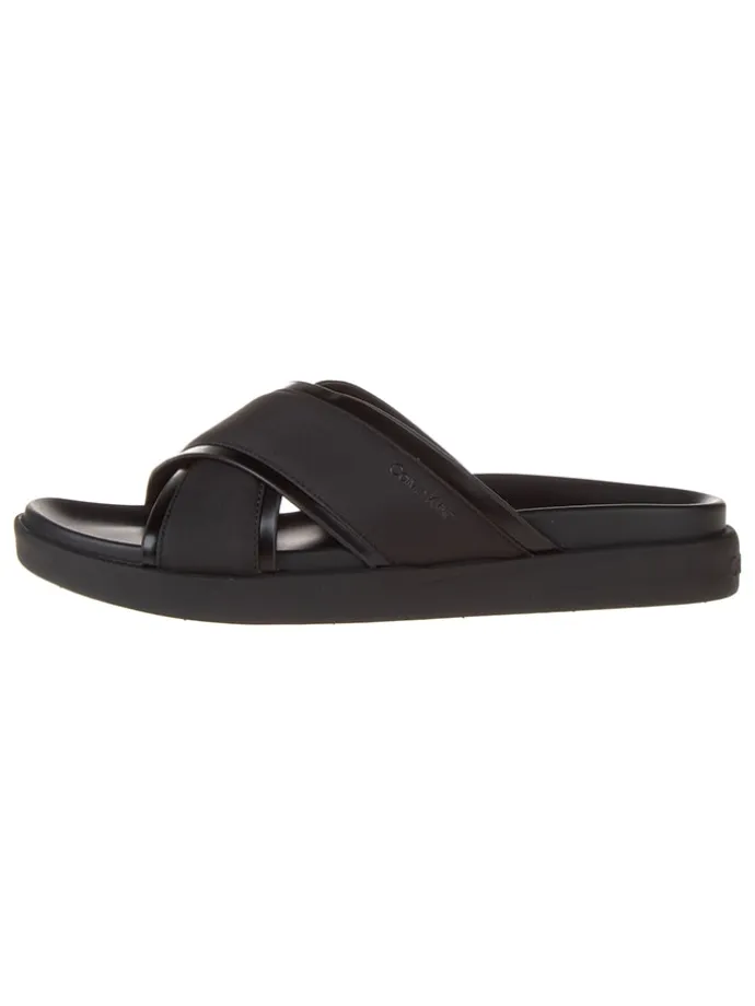 Leder-Pantoletten in Schwarz