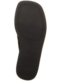 Leder-Pantoletten in Schwarz