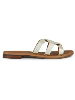 Leder-Pantoletten "Sozy" in Gold