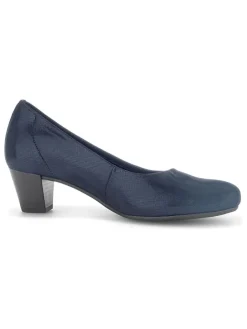 Leder-Pumps in Dunkelblau