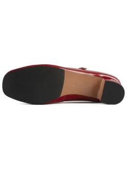 Leder-Pumps in Rot