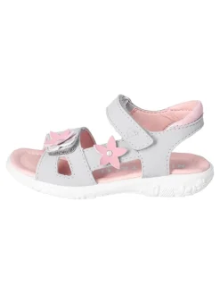 Leder-Sandalen "Carola" in Hellgrau/ Rosa