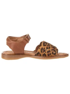 Leder-Sandalen in Braun
