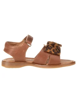 Leder-Sandalen in Braun