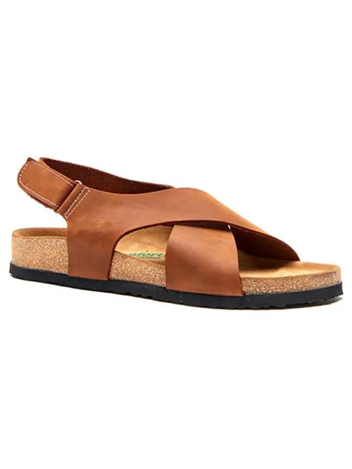Leder-Sandalen in Braun