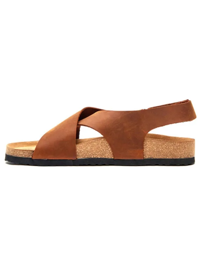 Leder-Sandalen in Braun
