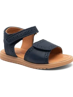 Leder-Sandalen in Dunkelblau