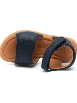 Leder-Sandalen in Dunkelblau