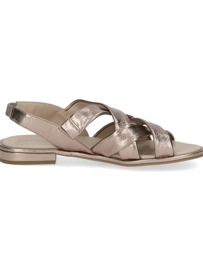 Leder-Sandalen in Taupe
