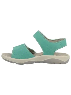 Leder-Sandalen in Türkis
