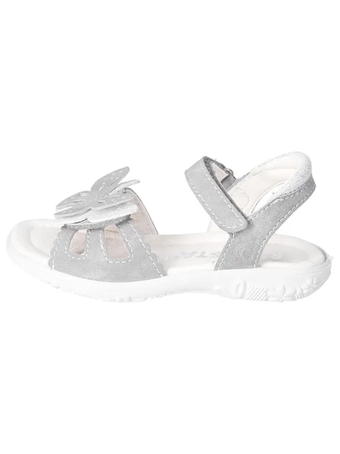 Leder-Sandalen "Kelebek" in Silber