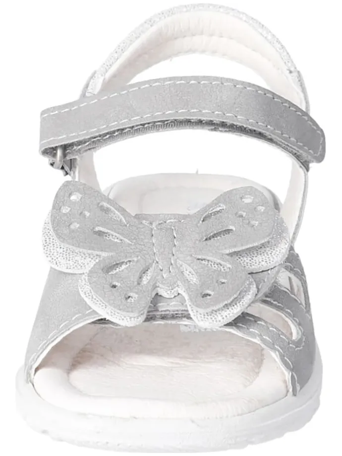 Leder-Sandalen "Kelebek" in Silber