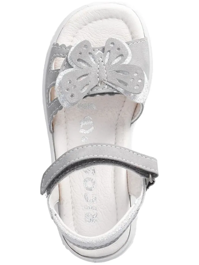 Leder-Sandalen "Kelebek" in Silber