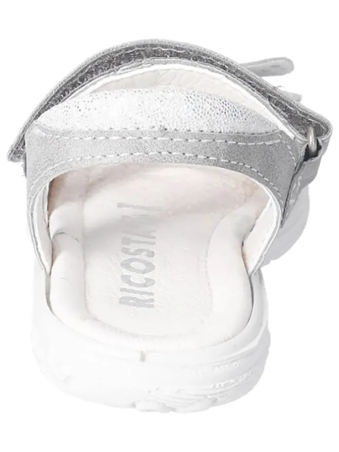 Leder-Sandalen "Kelebek" in Silber