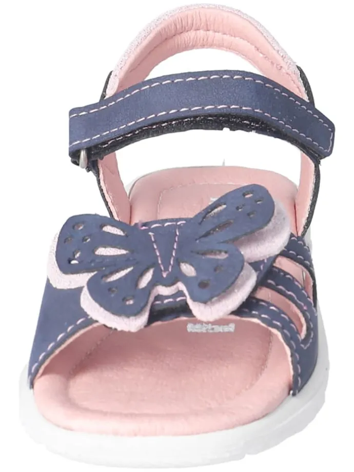 Leder-Sandalen "Kelebek" in Dunkelblau