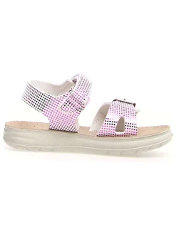 Leder-Sandalen "Kimama" in Weiß/ Lila