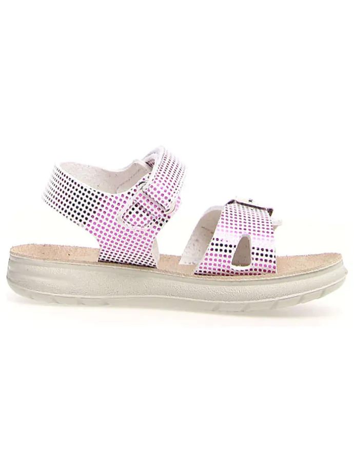 Leder-Sandalen "Kimama" in Weiß/ Lila