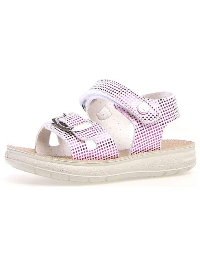 Leder-Sandalen "Kimama" in Weiß/ Lila