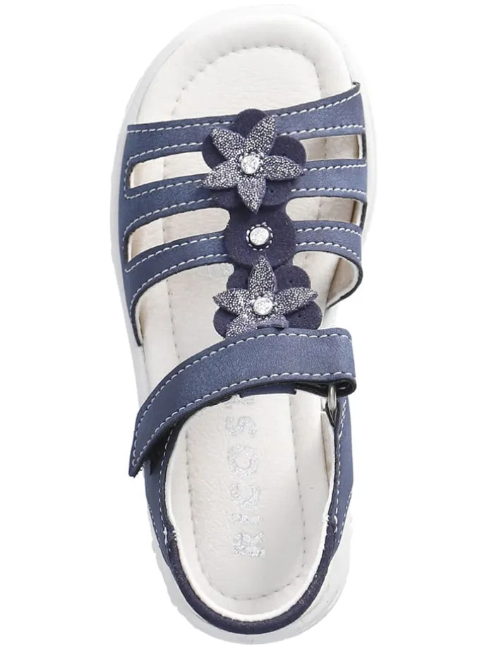 Leder-Sandalen "Lorena" in Dunkelblau
