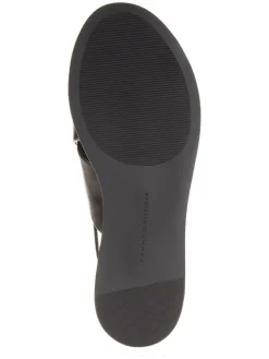 Leder-Sandaletten in Schwarz