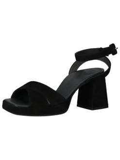 Leder-Sandaletten in Schwarz