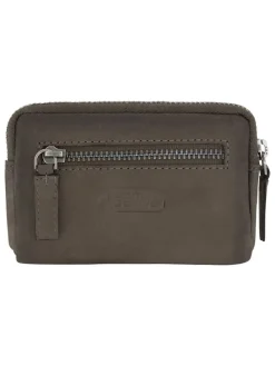 Leder-Schlüsseletui "Dallas" in Grau - (B)11 x (H)7,5 x (T)2,5 cm