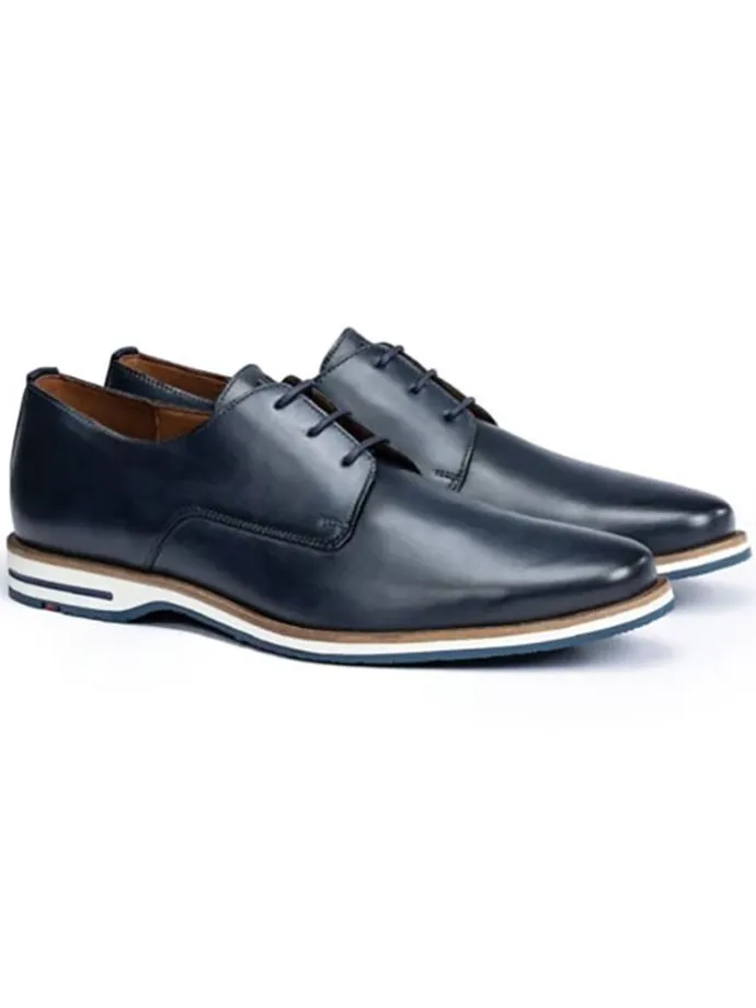 Leder-Schnürschuhe "Dakin" in Dunkelblau