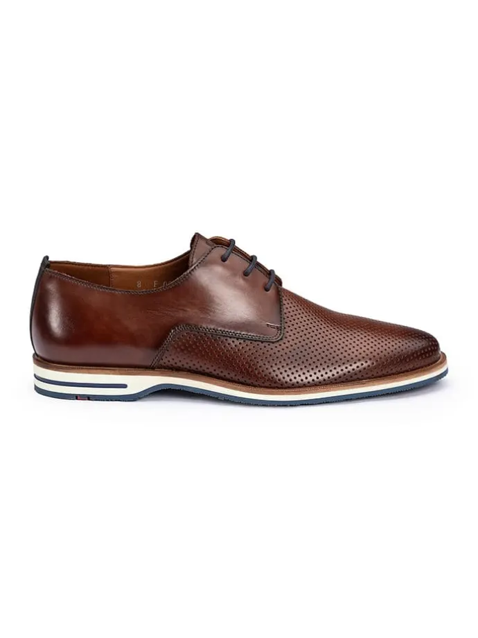 Leder-Schnürschuhe "Demond" in Hellbraun