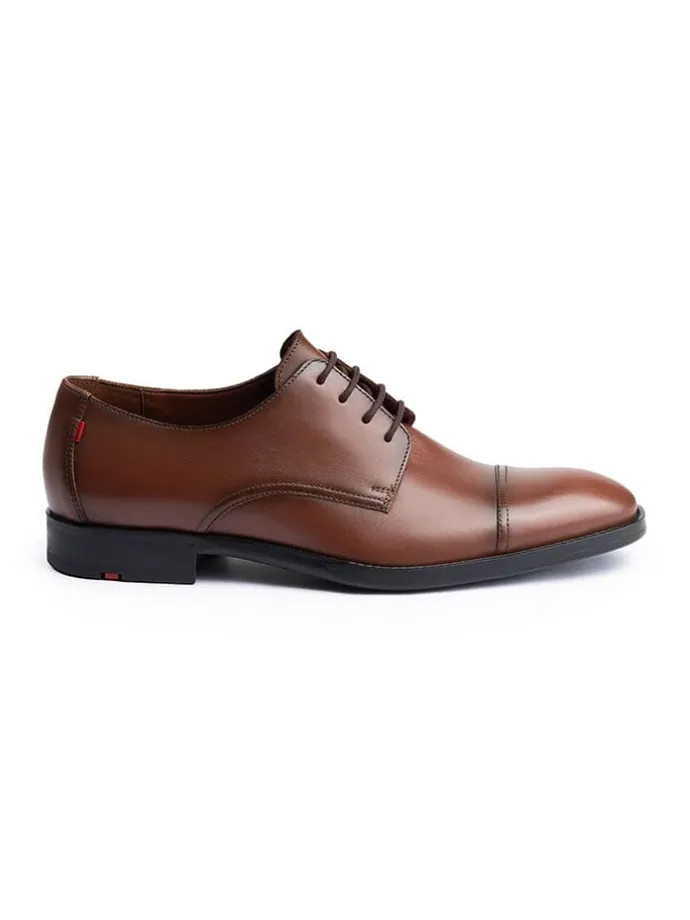 Leder-Schnürschuhe "Donato" in Hellbraun