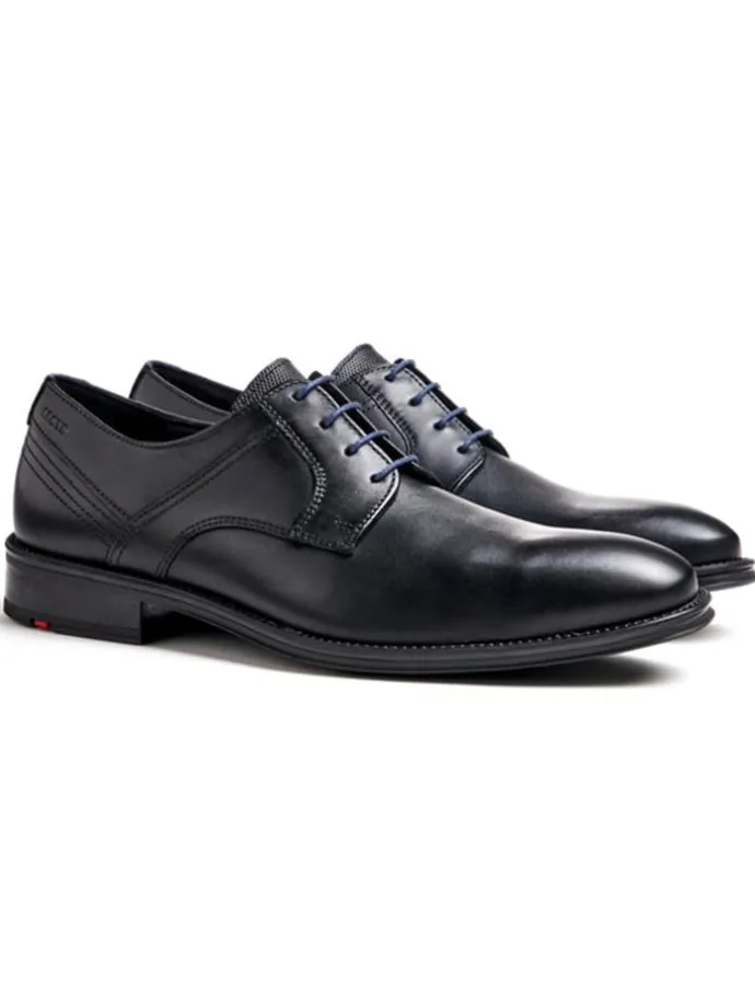 Leder-Schnürschuhe "Gala" in Schwarz