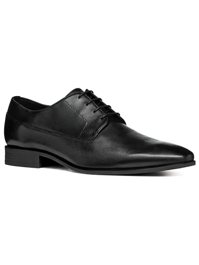 Leder-Schnürschuhe "High Life" in Schwarz