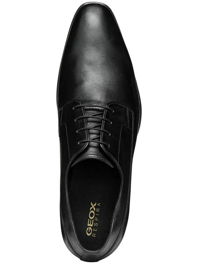 Leder-Schnürschuhe "High Life" in Schwarz