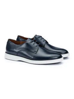 Leder-Schnürschuhe "Hillary" in Dunkelblau