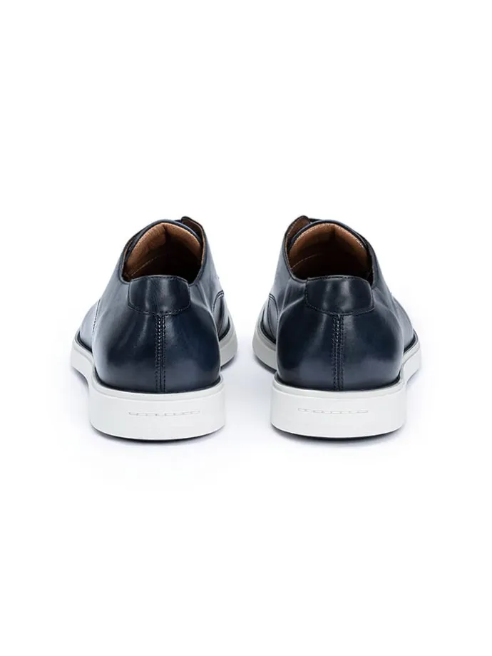 Leder-Schnürschuhe "Hillary" in Dunkelblau