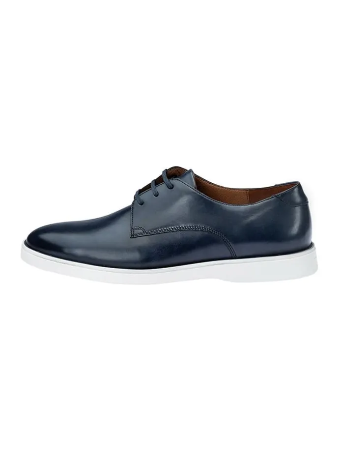 Leder-Schnürschuhe "Hillary" in Dunkelblau